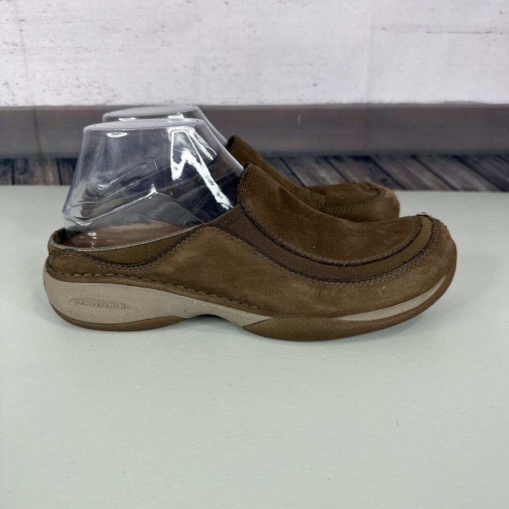 Merrell Shoe Mule Womens 8.5 Brown Primo Scoop Suede Slip‎ on Comfort Outdoor